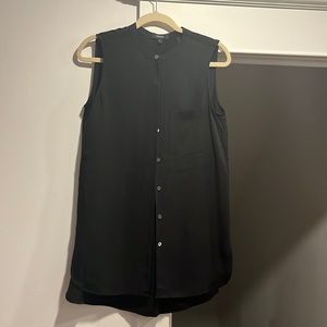 Black silk Theory tunic sleeveless